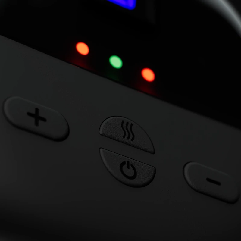 Close-up of Serenity Comfort’s intuitive one-touch control panel with customizable heat and intensity settings.